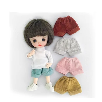 D04-A204 niños hechos a mano de juguete 1:12 ob11 gsc bjd pd9 1/12 de la muñeca Accesorios coloridos de Pana rosa azul pantalones cortos 1pcs