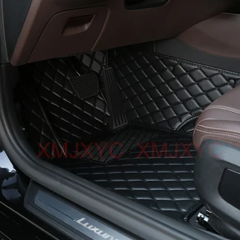 De encargo del Coche alfombras de Piso para Audi A8 A8L 4H2 4H8 4HC 4HL 4 Asiento 2011-2017 Año de los Accesorios del Coche Detalles Interiores de Cuero Artificial