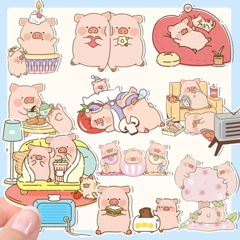 De la mano de la cuenta de pegatinas de dibujos animados lindo Q versión de lindo cerdo lulu cerdo de BRICOLAJE, decoración de teléfono móvil ordenador IPAD pegatinas