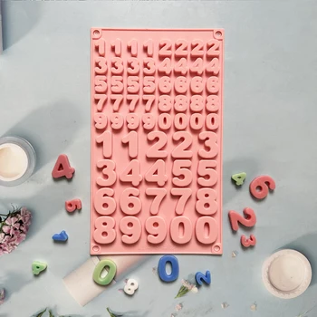De silicona Números de Molde de Chocolate Cookies Digital 3D de la Forma de Tarta Fondant de Bicarbonato de Jalea Dulces de Pastelería de BRICOLAJE, Decoración de Herramientas