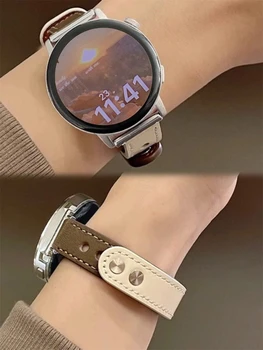 Delgada Banda de Cuero Para Samsung Galaxy Reloj 4/6 clásico 46 42 mm 44 mm 40 mm Smartwatch de la Pulsera de la Correa De Reloj Galaxy 5/4 correa
