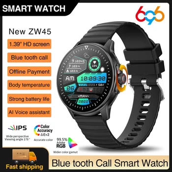 Diente azul Llamada Smartwatch de las Mujeres de los Deportes de los Relojes Inteligentes que los Hombres de AI Asistente de Voz en Tiempo Real Monitor de Ritmo Cardíaco Inteligente Recordatorio