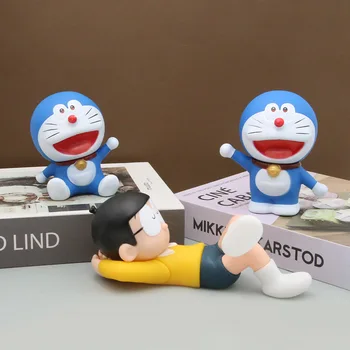 El Anime de Doraemon Nobita Nobi Q Versión de la Figura de Acción Lindo Juguetes Coche Decoración de Pastel de PVC GK Modelo de Muñecos de Adorno a los Niños los Regalos de Cumpleaños