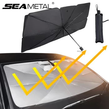 El Parabrisas del coche parasol Sombrilla Retráctil UV Reflexión Auto Parasol Tapa de la Ventana Delantera de Sol para Proteger Coche Fácil Almacenamiento