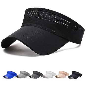 En verano el Aire Respirable Sombreros de Sol Hombres Mujeres Ajustable Visera de Protección UV de Vacío Sólido de los Deportes de Tenis de Correr protector solar Cap Hat
