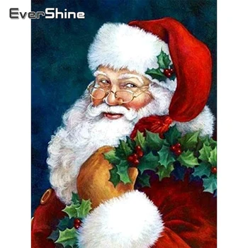 EverShine de BRICOLAJE Santa Claus Bordado de Diamantes Foto de diamante de imitación de Bicicletas Mosaico de punto de Cruz Pintura Regalos de Navidad