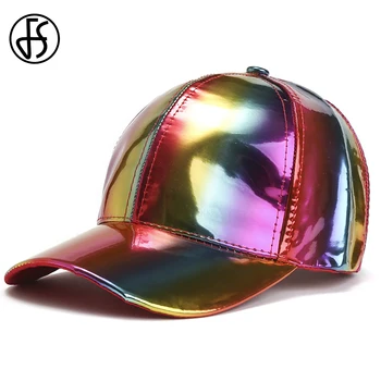 FS Moda Gradiente de colores Cuero de la PU de las Gorras de Béisbol Para los Hombres las Mujeres Streetwear Snapback Hip Hop Cap Partido Rendimiento Sombrero de 2023