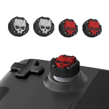 GeekShare el Pulgar Tapas para el Vapor de la Cubierta de color Negro y Rojo de la Cubierta del Cráneo Joystick Cubierta Antideslizante Thumbstick Tapas de Silicona 4pcs