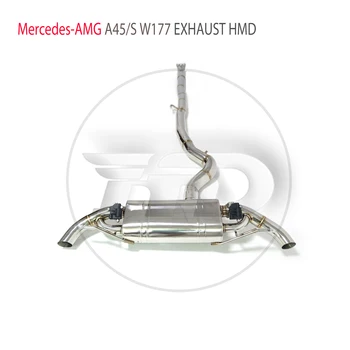 HMD de Escape de Acero Inoxidable Rendimiento del Sistema Catback para Mercedes Benz A45 AMG A45S W177 Electrónico Automático de la Válvula de Silenciador