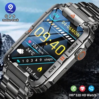 Hombres Reloj Inteligente Para Android IOS Aptitud de los Relojes de la prenda Impermeable Ip68 Militar Saludable Monitor de IA Voz de Llamada Bluetooth Smartwatch 2023