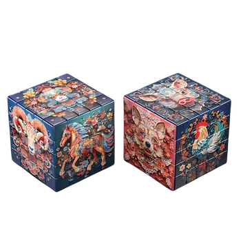 Impresión personalizada Personalizado Cubo Mágico 5x5 Rompecabezas de Cubo de la Velocidad 5by5 de dibujos animados de Animales de 5x5x5 Кубик Рубика Rubix Mágico De Cubos Juguetes