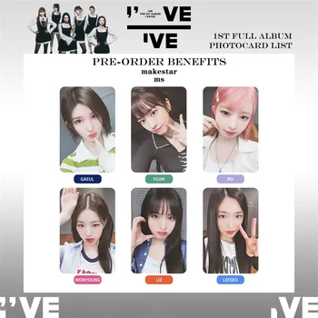 Kpop Idol 6Pcs/Set Lomo de la Tarjeta de IVE Postal Álbum de Fotos Nueva de Impresión de Tarjetas de Imagen Fans de los Regalos de la Colección LIZ Wonyoung