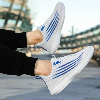 La moda del Color Mezclado Transpirable Zapatillas de Deporte de Gran Tamaño 39-47 antideslizante Amortiguador Zapatos de los Hombres de Moda Casual Zapatillas de deporte al aire libre
