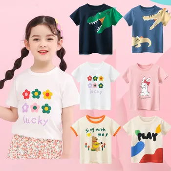 Las niñas Ropa de Bebé Niñas Niños camisetas de Verano de Algodón T Camisa de Manga Corta Bebé Mejores dibujos animados de la Flor de Impresión de Camiseta de los Niños de la Camiseta de la