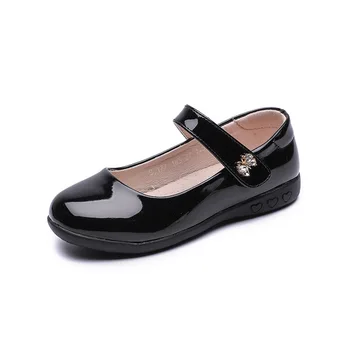 Las niñas Zapatos de Cuero Negro de la Princesa Británica Estilo de Zapatos de Rendimiento Multi-color Opcional Otoño Estudiantes Único de los Zapatos de Cuero