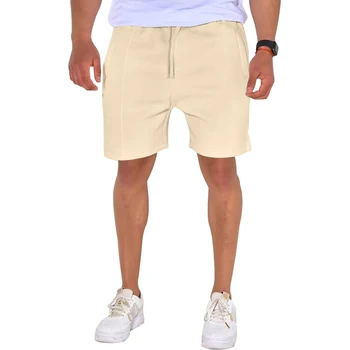 Los hombres de Verano de Ocio de Moda de Color Sólido de Algodón pantalones Cortos Deportivos para Caminar al aire libre Selección de Alta Calidad de Alta Calidad