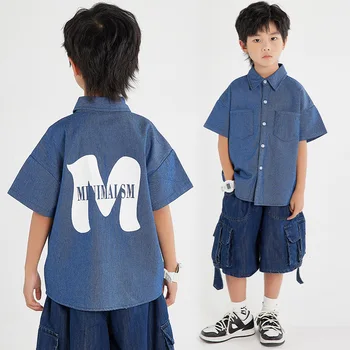 Los niños del Niño Camisetas de Verano de Estilo coreano de la Moda de la Camisa de Polo de los Chicos de Manga Corta Blusa Suelta Casual Tops Para 6 7 8 9 10 11 12Y