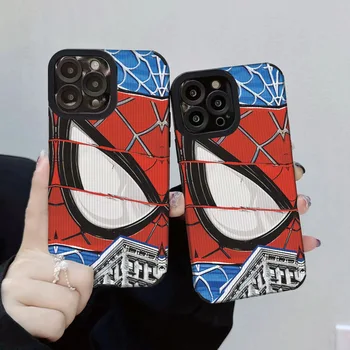 Marvel Spiderman caja del Teléfono para el iPhone 11 12 13 14plus Promax Cubierta de la Tendencia de dibujos animados Único Ojos de Spiderman Teléfono Soft Shell