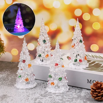 Mini Árbol de Navidad LED de Luz de Adorno 1:12 casa de Muñecas en Miniatura LED Árbol de Navidad, Luces de colores de Vivir en Casa de Escena Decoración