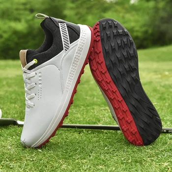 Modelo Golf Sheos Hombres de Golf de Lujo de Gran Tamaño que Lleva 47 Zapatos para Caminar para los jugadores de golf Gimnasio Zapatillas de deporte de Nuevo