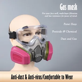 Máscara de Gas acoplada a la Cara Multi-Filtro de la capa de Diseño Aerodinámico Cómodo para el Desgaste de la Pintura de Polvo Químico de Olor de Vapor de gasolina Especial