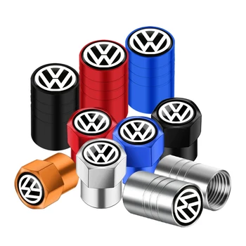 Neumático de automóvil Vástago de la Válvula Caps de Aluminio del Coche a prueba de Polvo, Tapas de Rueda del Neumático de Vástago de la Válvula de Aire Tapas Para Volkswagen VW GOLF Polo Tiguan PASSAT