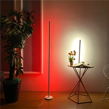 Nórdicos de LED RGB Lámpara de Piso Regulable en Streaming lámparas de Piso Sala de estar Dormitorio de la Oficina Permanente de la Lámpara de Interiores Decoración de lámparas