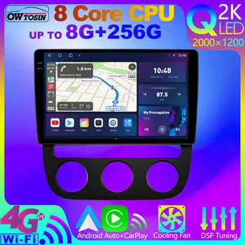 Owtosin 8Core 8G+256G Android 12 QLED 2K Radio de Coche Para Volkswagen VW Golf Mk5 Jetta GLI Conejo 1K 2003-2010 GPS Estéreo CarPlay