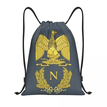 Personalizado Napoleón Bonaparte Emblema de la Bolsa con Cordón para ir de Compras Yoga Mochilas Hombres Mujeres Francia Imperio francés de Deportes de Gimnasio Sackpack