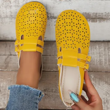 Playa de verano Zapatillas Zapatos de las Mujeres del Dedo del pie Redondo parte Superior Baja Doudou Zapatos de la Marca de Lujo de Malla Plana Zapatos de la Pista de Cristal de Pie Zapatos de Mujer