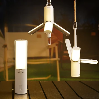 Plegable LED Linterna Camping Linterna Recargable USB Tienda de Luces para el Interior de iluminación al aire libre