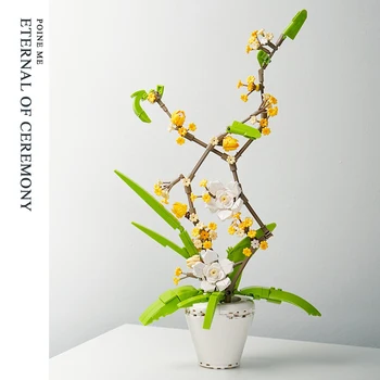 Poine Me Osmanthus Fragrans Ramo de Flores de Bloques de Construcción Kit de Colección Botánica Proyecto Creativo para Adultos, Decoración del Hogar