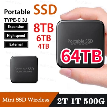 Portable SSD de 512 GB, 1 TB, 2 TB, 4 tb de 6TB de 8 tb USB 3.1 Tipo C Disco Duro Externo de Almacenamiento de Estado Sólido Móvil de Discos Para la Portátil de Escritorio