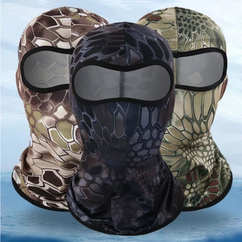 Python Caballo Máscara de Cara Completa Escudo de Sol de Protección UV a prueba de viento protector de la Cara de la Motocicleta protector de la Cara Táctica de Camuflaje Cuello Gector