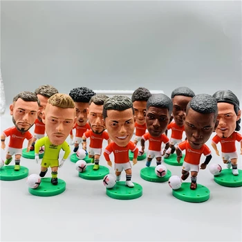 Soccerwe 6.5 cm de Altura de dibujos animados de la Estrella del Fútbol Figuras Rojo Kit de 2022 Colecciones de Juguetes