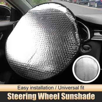 Volante de auto Sombra del Sol 3Layer papel de Aluminio Grueso de Protección solar Anti-UV protector solar de Dirección del Coche Cubierta de la Rueda de Interiores de Automóviles