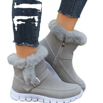 Zapatos de mujer de Invierno Botas de Nieve de Más de Terciopelo Engrosamiento al aire libre antideslizante Zapatos de las Señoras del Algodón Zapatos